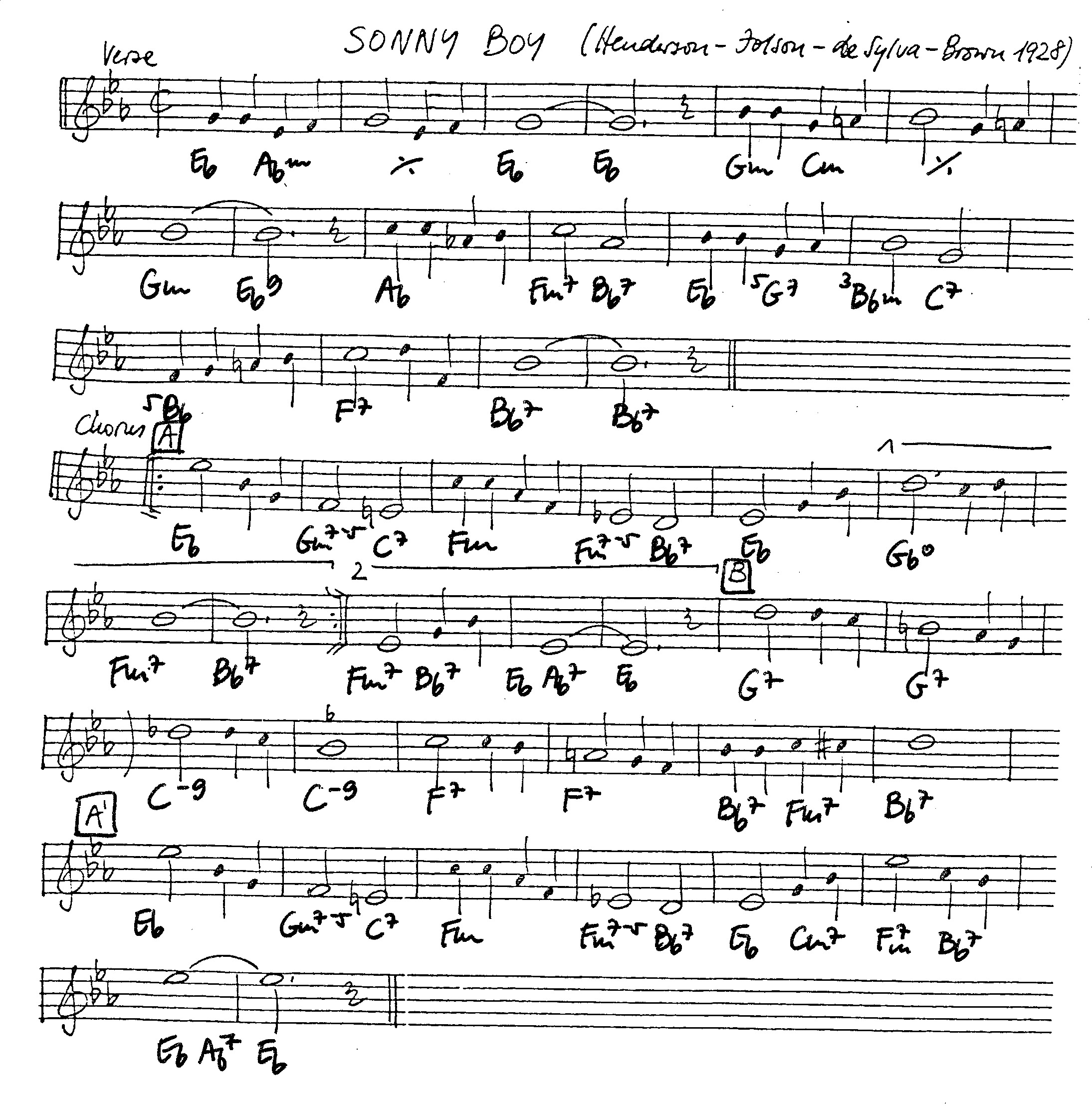 sonny boy leadsheet – book us for your next 20s or gatsby event